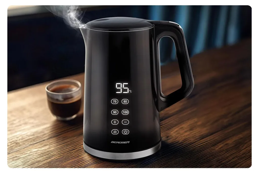 Bouilloire électrique 1,7L Berdsen BD-71 noir-argenté design moderne
