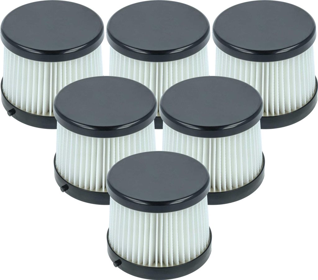 vhbw 6x Staubsaugerfilter kompatibel mit Dewalt DCV5011H, DCV501HB Staubsauger - HEPA-Filter Schwarz Weiß