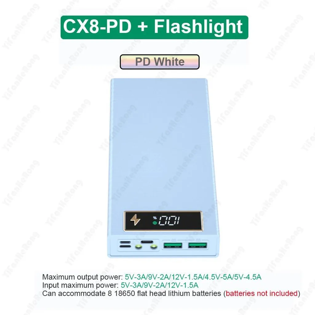 Boîtier batterie externe DIY version PD blanche pour smartphone - 2