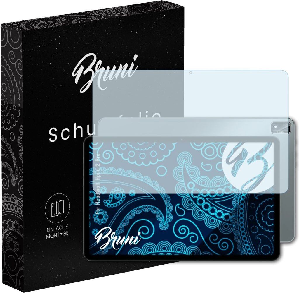 Bruni Basics-Clear 2x Schutzfolie kompatibel mit Headwolf Hpad 2 Pro Folie