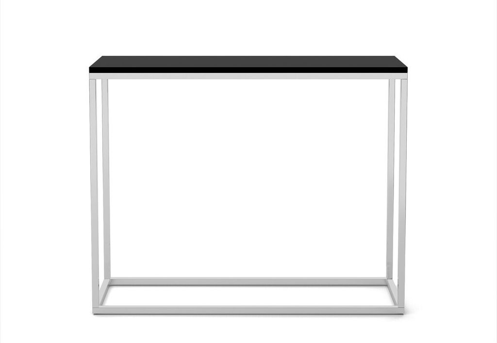 BETTSO Konsole für Flur elegante Schminktisch WELL 100cm Schwarz mit Verchromtbeinen