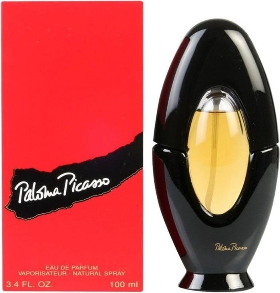 A perfume bottle and its box are displayed side-by-side against a white background.