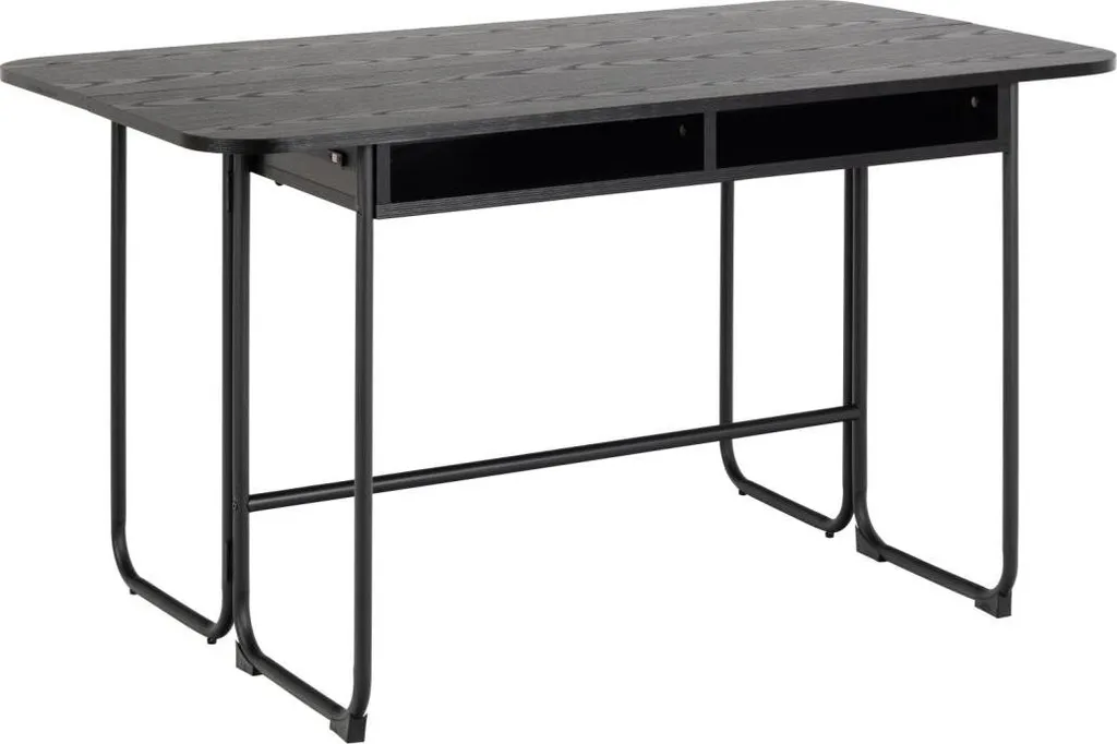 Grande table de cuisine extensible Darlington noire pour 8 personnes