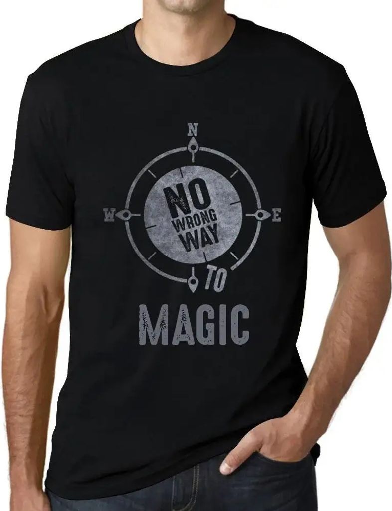 Herren Grafik T-Shirt Kein falscher Weg zur Magie – No Wrong Way To Magic – Öko-Verantwortlich Vintage Jahrgang Kurzarm Lustige Druck Geburtstag