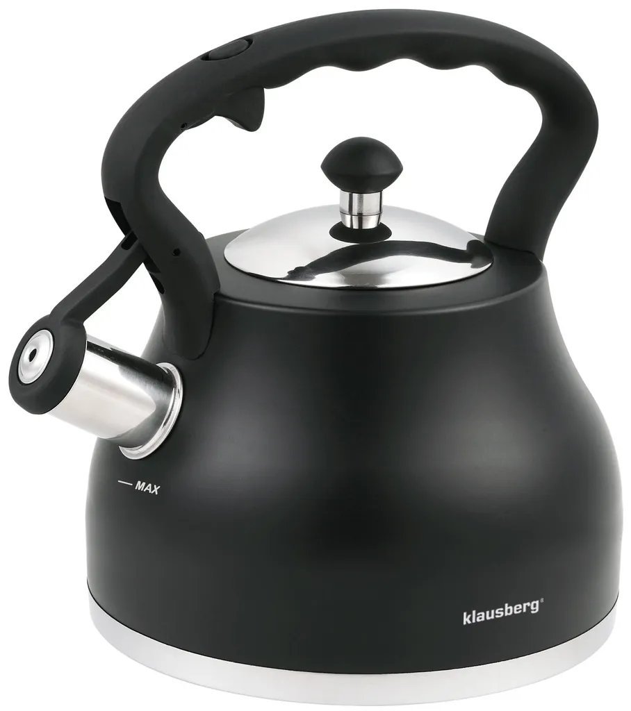 Bouilloire Noir Mat 2,7L Klausberg Inox avec Poignée Froide Ergonomie