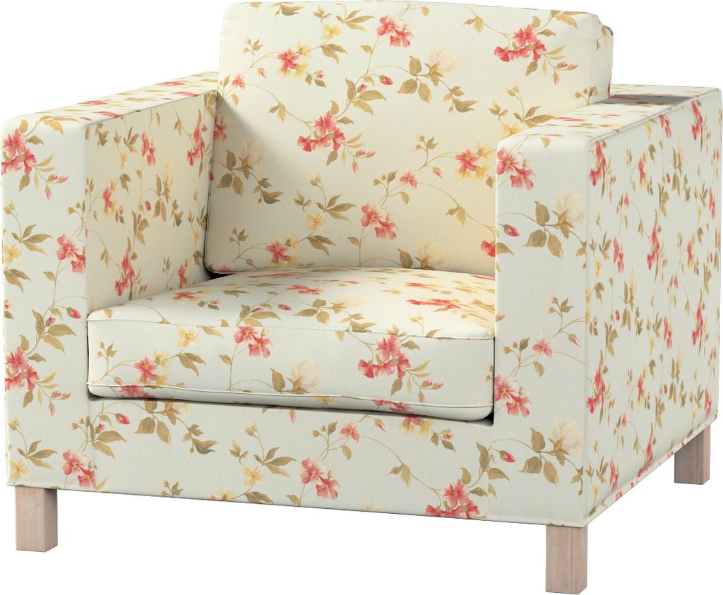 Dekoria Bezug für Karlanda Sessel, kurz, blau-rosa, Bezug für Karlanda Sessel