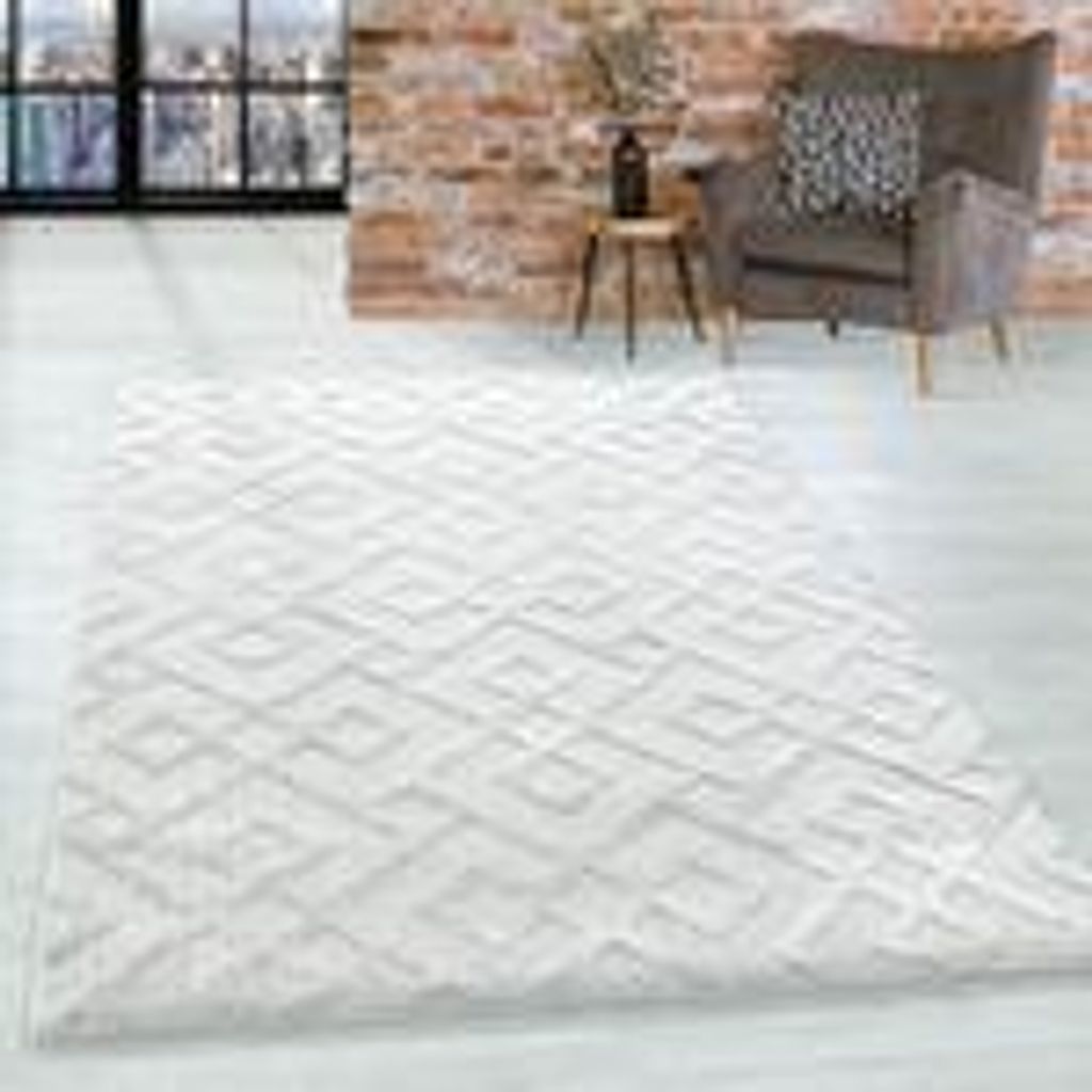Homebyhome Teppich Wohnzimmer Hoch-Tief Effekt 3D Optik Produktbild 