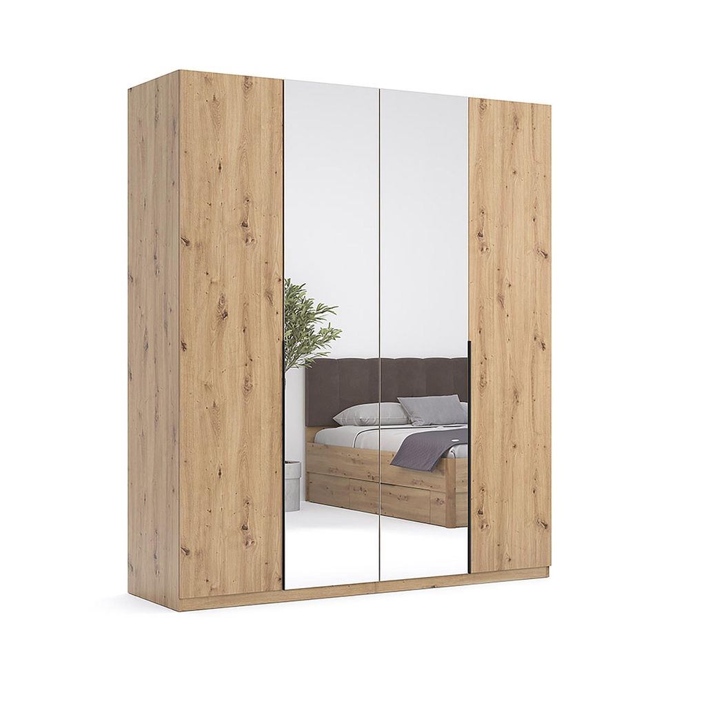 4-türiger Kleiderschrank Artisan Eiche mit Spiegel, 1792 × 2106 × 550 mm