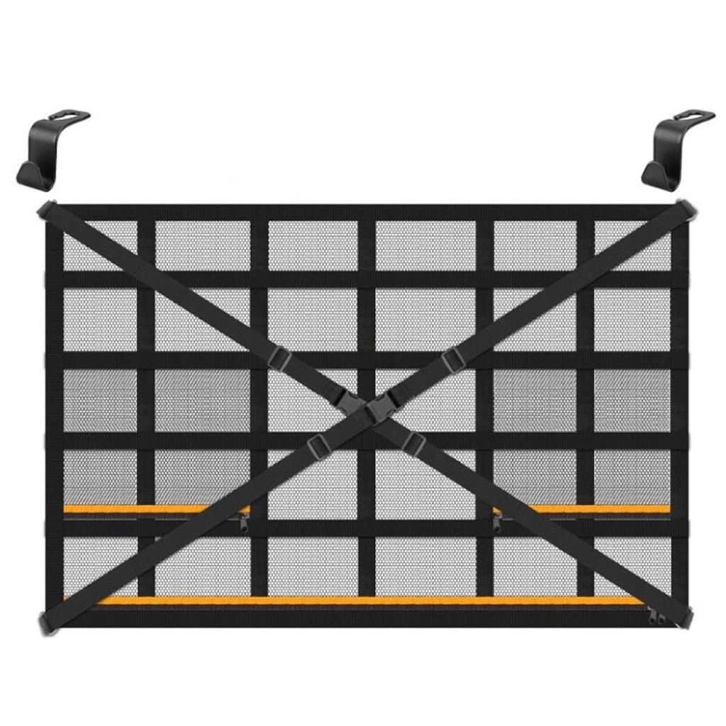 Auto Dachnetz 90x65cm, doppellagig Aufbewahrungsnetz für SUV & PKW, mehr Stauraum im Auto, elastisch, stabil & einfach zu montieren