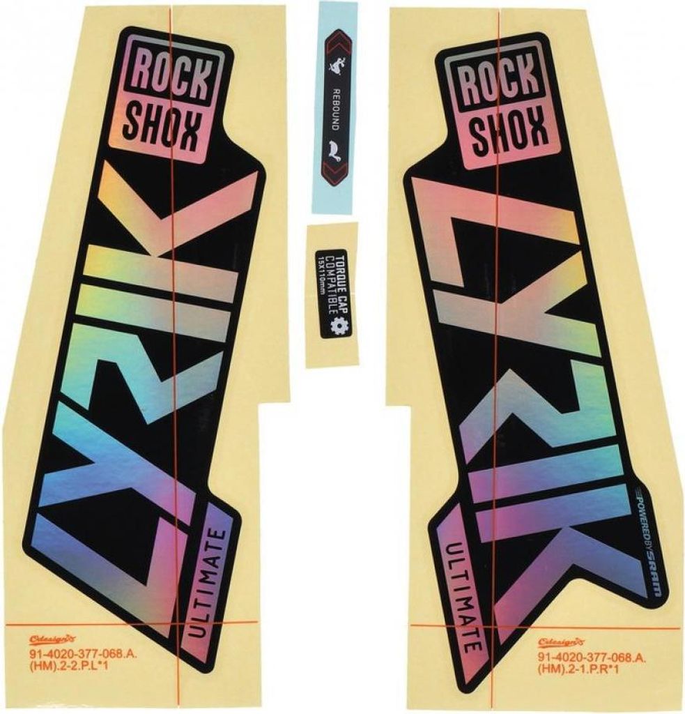 RockShox Gabel DecalKit Lyrik Ult. 27/29' 11.4018.105.049,gloss Rainbow-Folie für s (1 Set)