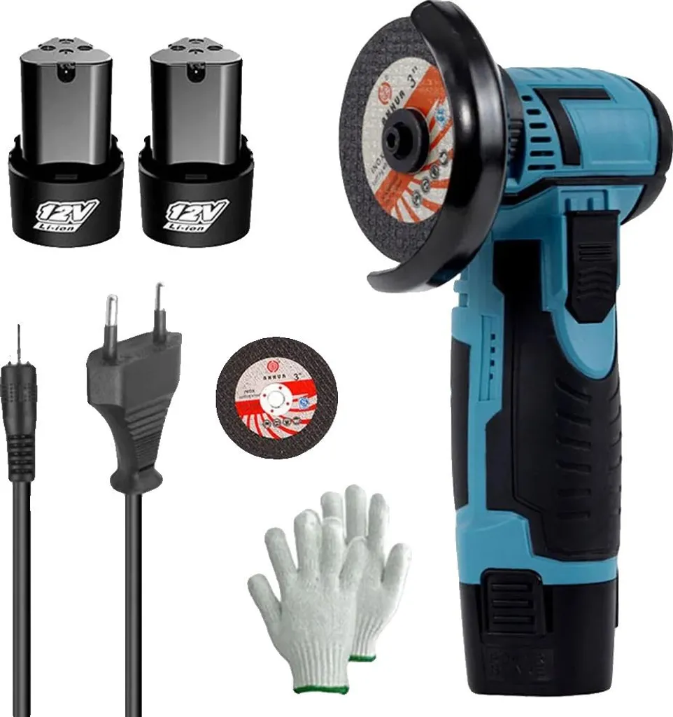 Meuleuse d'angle sans fil avec 2 batteries Li-ion 18V haute vitesse