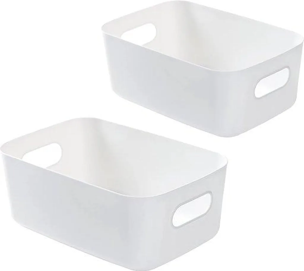 Stop au désordre avec cette boîte de rangement blanche 19 x 13,5 x 7,5 cm