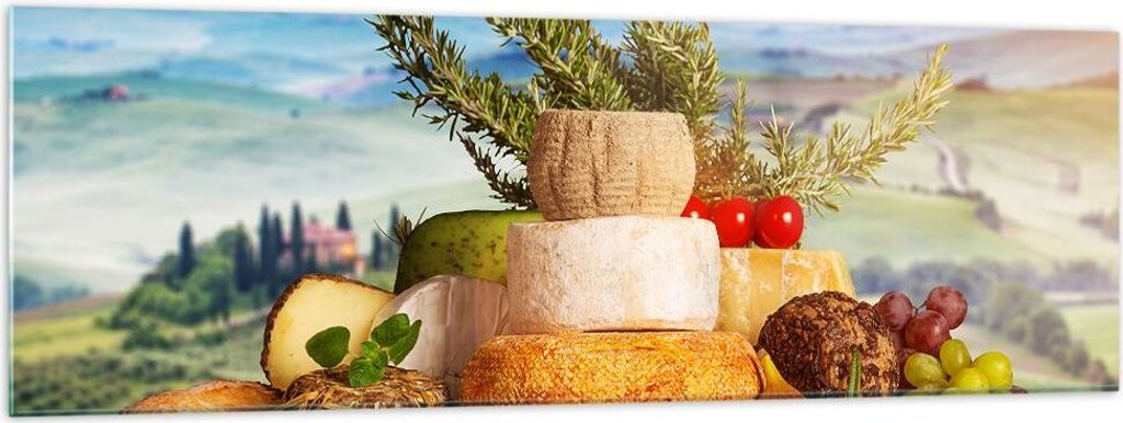 Bilder auf glas - Toskana Käse Obst Italien - 160x50cm - Produktbild 