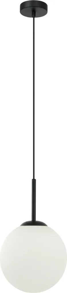 Lustre suspension boule en verre design noir et blanc DEORE 20 cm