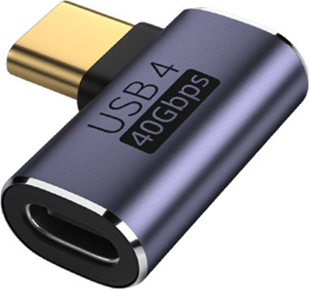 Typ-C-C-Adapter rechter Winkel 40 Gbit / s USB 4.0 100W 5A Laptop USB C Männlich an USB C-Konverter-Telefonzubehör