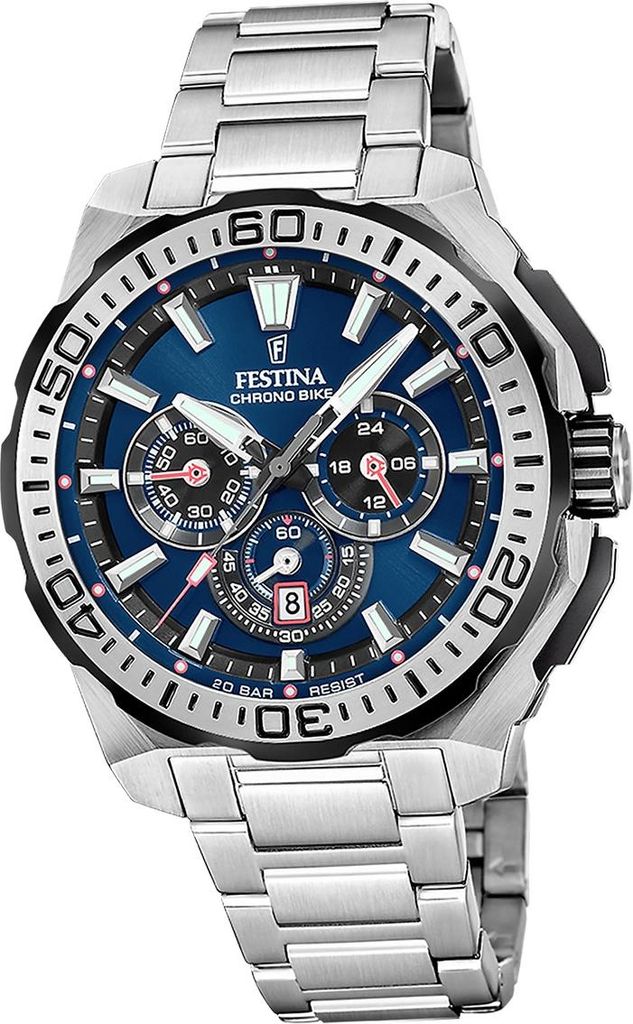 Festina Herrenuhr Chrono Bike Armbanduhr Edelstahl silber D2UF20724/2
