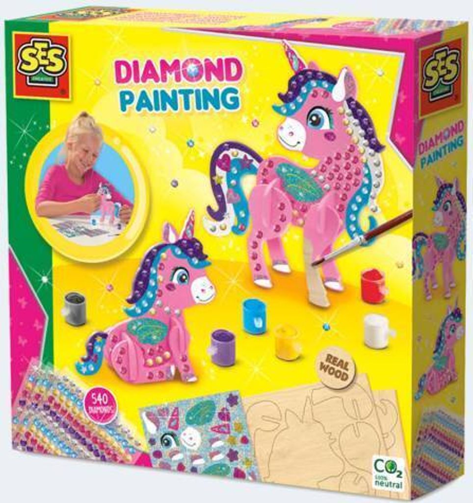 SES Diamond Painting 3D-Einhörner Bastel-Set 6+