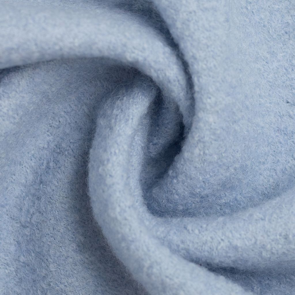 Walkloden NAOMI Hellblau Uni, 385 g/m², ca. 0,5 m lang, ca. 1,40 m breit, Stoffe Meterware, 100 % Schurwolle