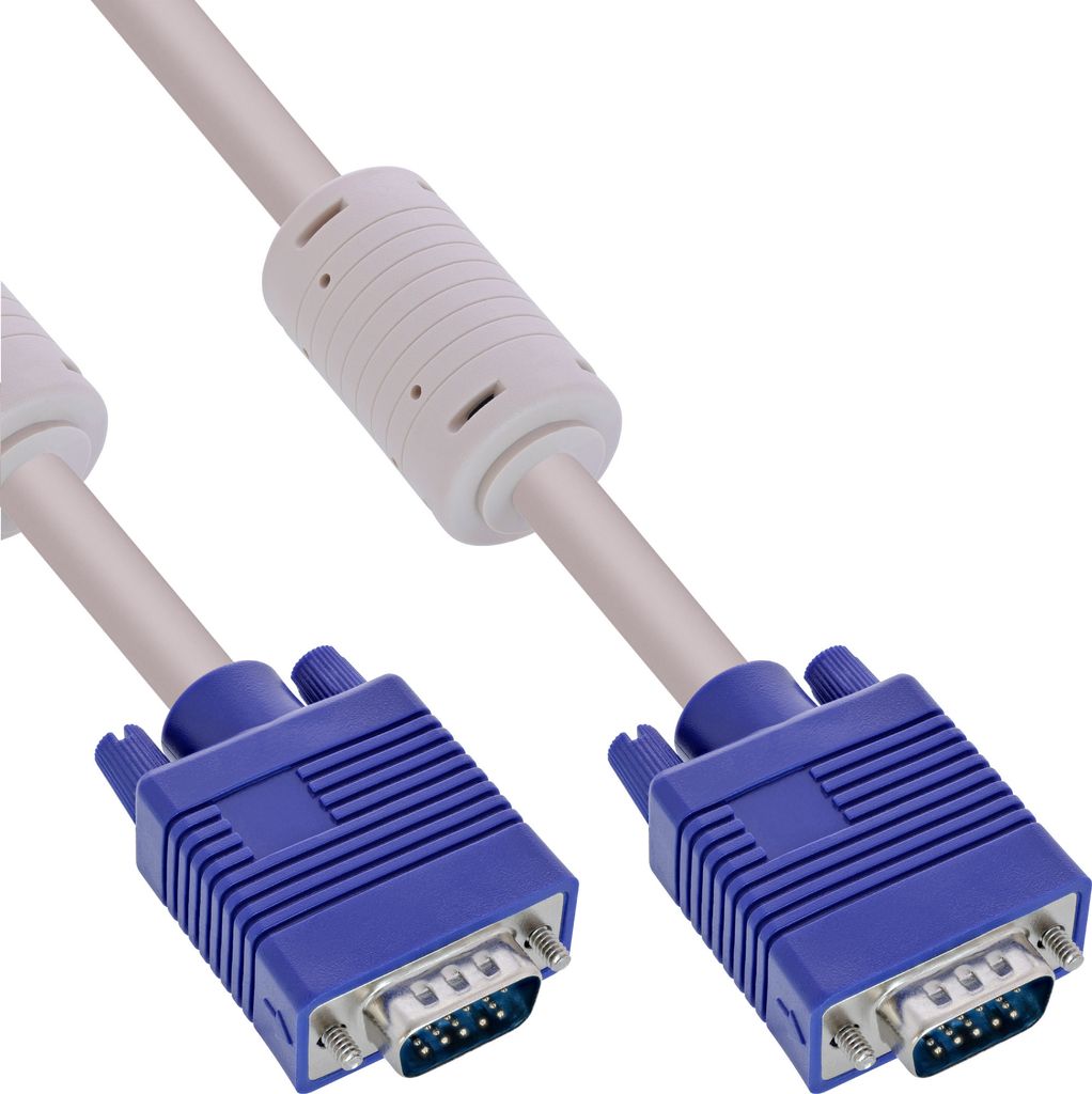 InLine S-VGA Kabel, 15pol HD Stecker / Stecker, beige, 10m, 10 m, VGA (D-Sub), VGA (D-Sub), Beige, Gold, Stecker/Stecker