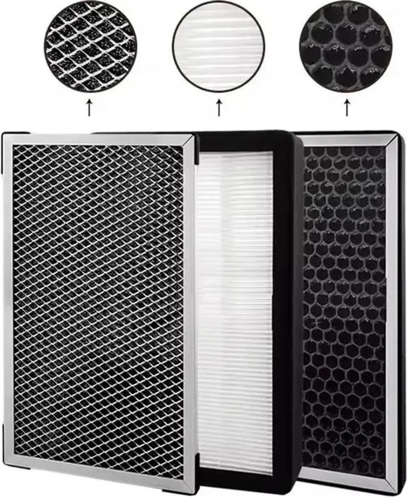 Filtre purificateur d'air haute performance - HEPA et Charbon Actif - Noir