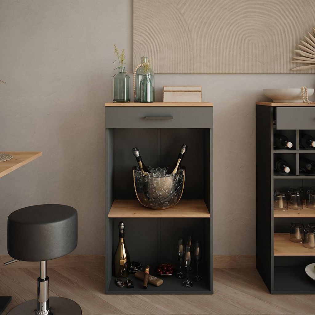 Weinregal Vicco Repose Goldkraft Eiche/Anthrazit 60 x 106 cm, Model 55360