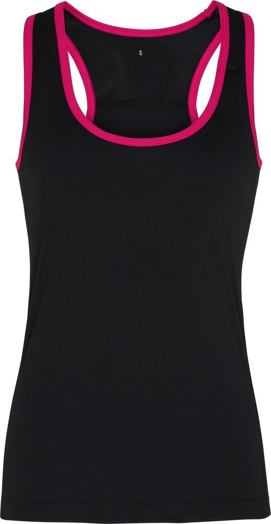 Tri Dri Damen Fitness-Top RW4801 (S) (Schwarz/Hot Pink)