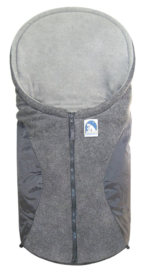 Heitmann Felle Fußsack,Serie "Eisbärchen" Farbe: Hellgrau/Dunkelgrau/Grau 7963HG