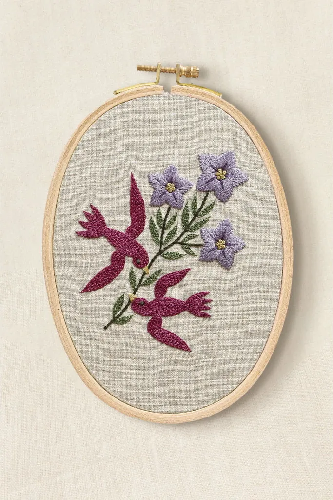 Broderie DMC Campanules toile préimprimée et cadre de finition 12,5x20