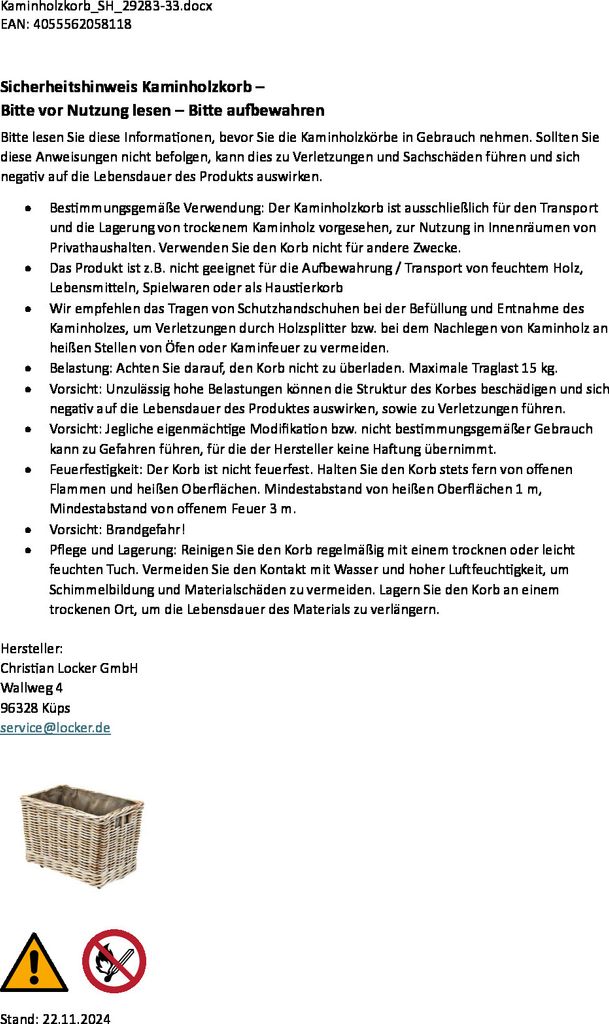 Kobolo Kaminholzwagen für Kaminholz mit Rollen Rattan - Produktbild 7