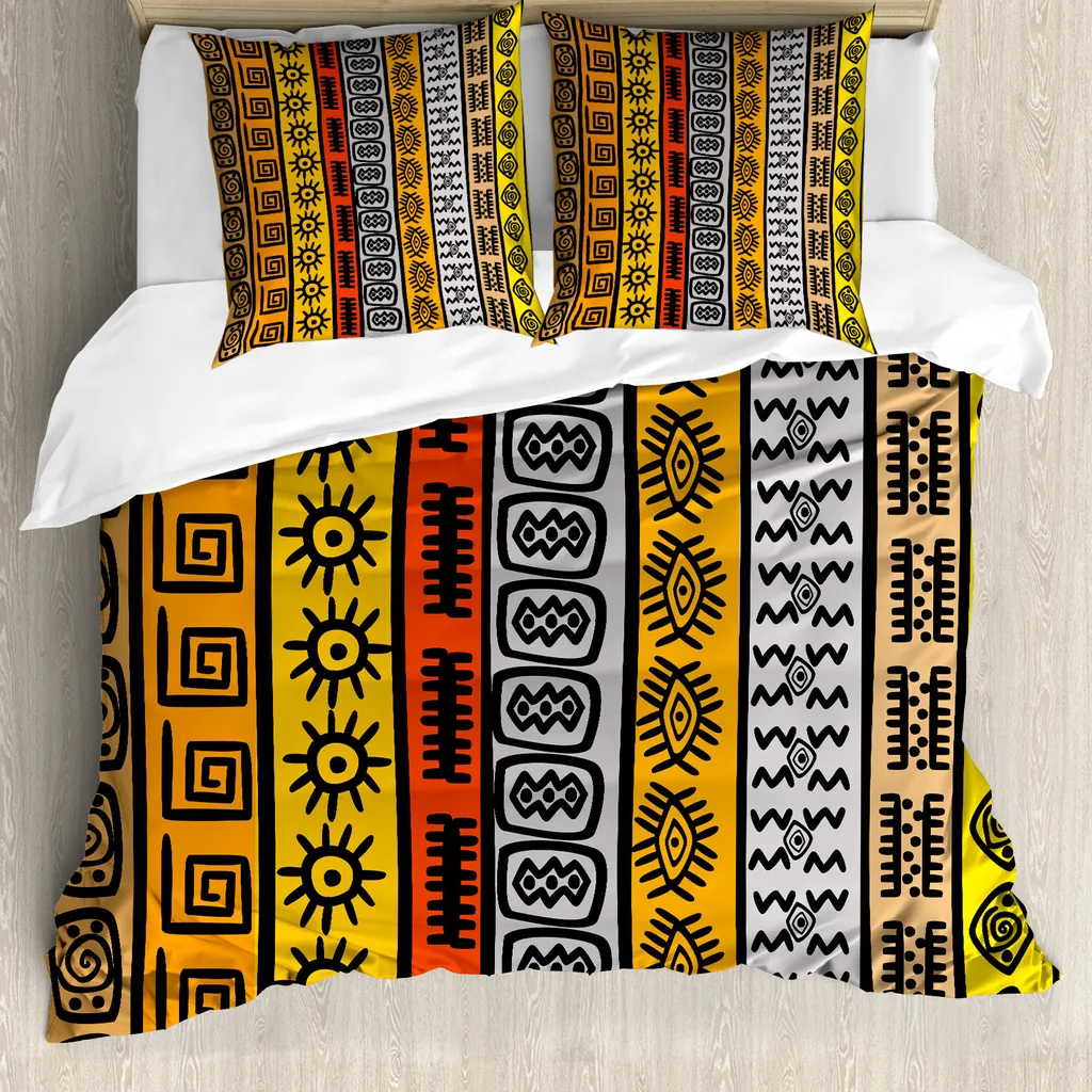 Litanika Set Copripiumino King Size 3 Pezzi - Leggero E Soffice, Strisce Color Block - 3