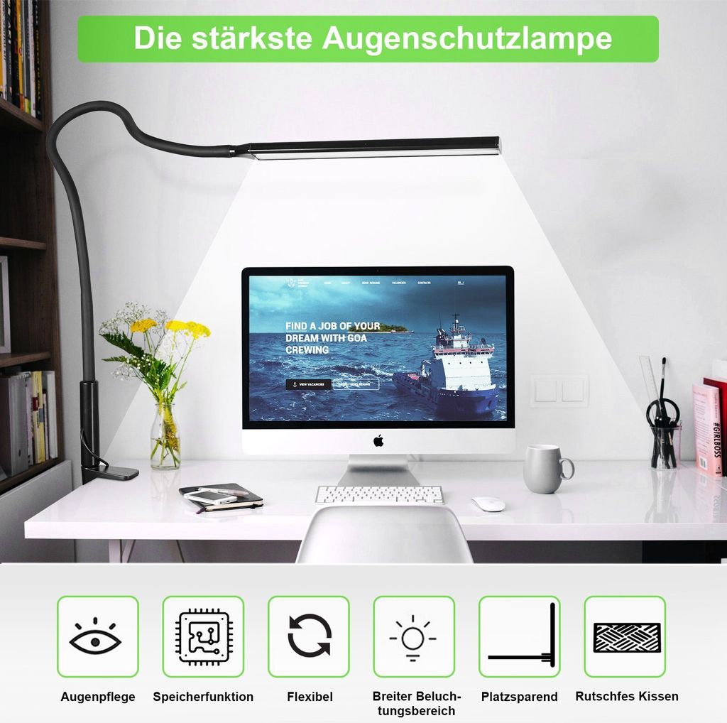 Welikera Schreibtischlampe -3 Farbtemperaturen,10 Produktbild 3
