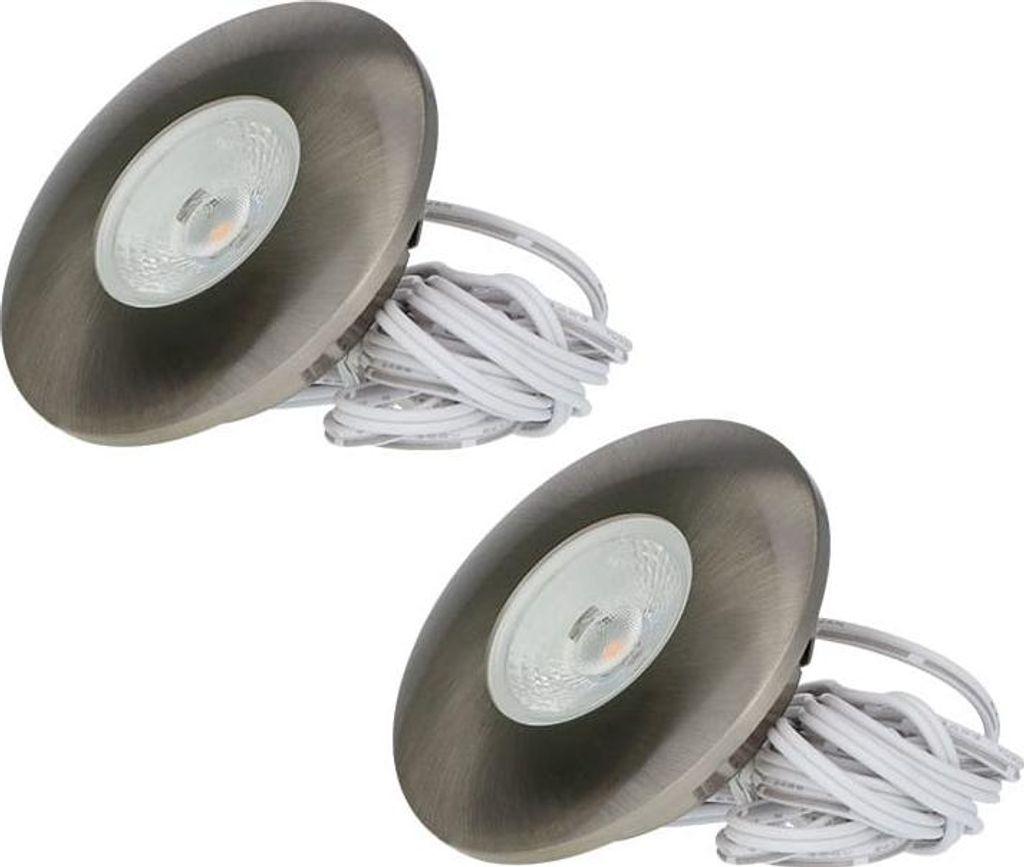 hoftronic LED Einbaustrahler 3W 300 Lumen 2700K IP44 Edelstahl Set 2 Stück