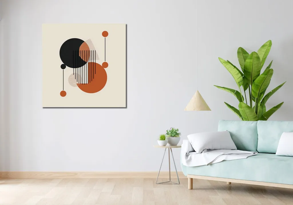 Tableau Carré 90cm Design Dynamique : Décoration Murale Grand Format