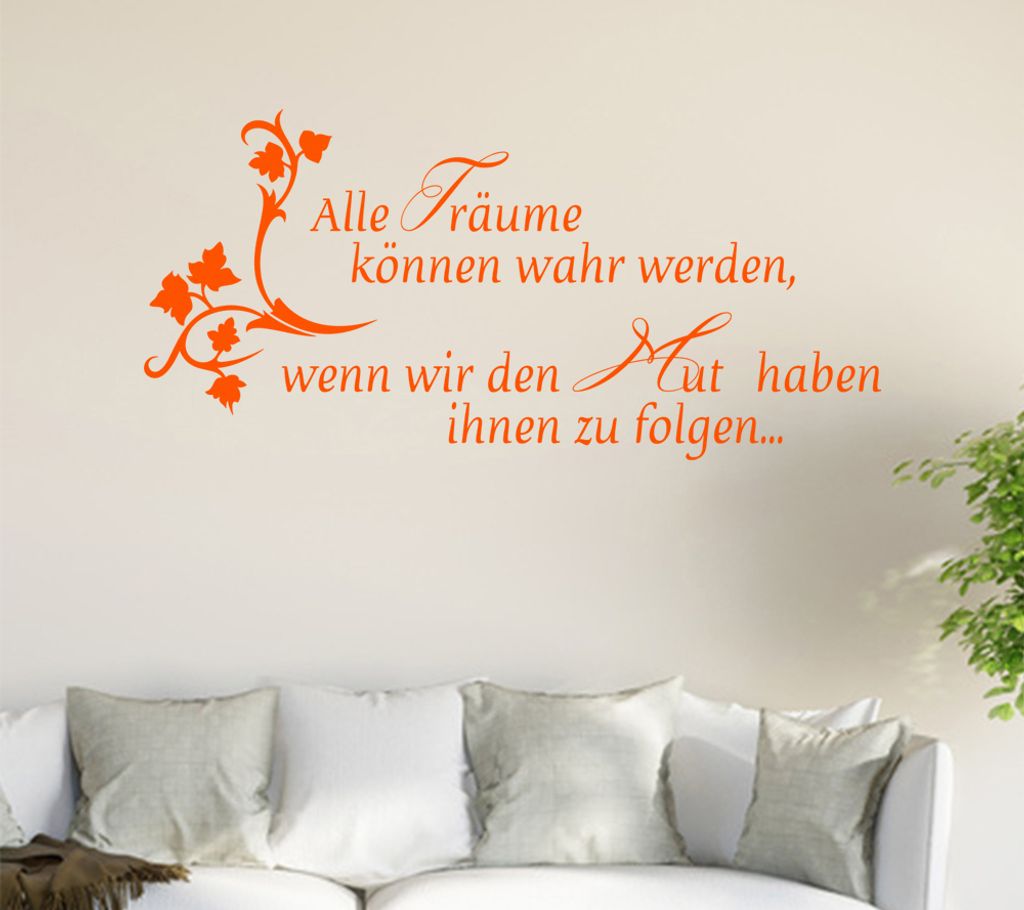 Alle Träume können ... Wandtattoo in 6 Größen - Wandaufkleber Wall Sticker - Dekoration, Küche, Wohnzimmer, Schlafzimmer, Badezimmer