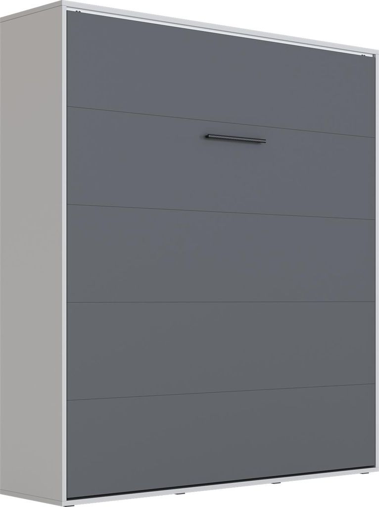 SMARTBett Schrankbett M3 Vertikal 180x200 Perlgrau/Anthrazit mit Polsterrahmen ohne Zusatzoption