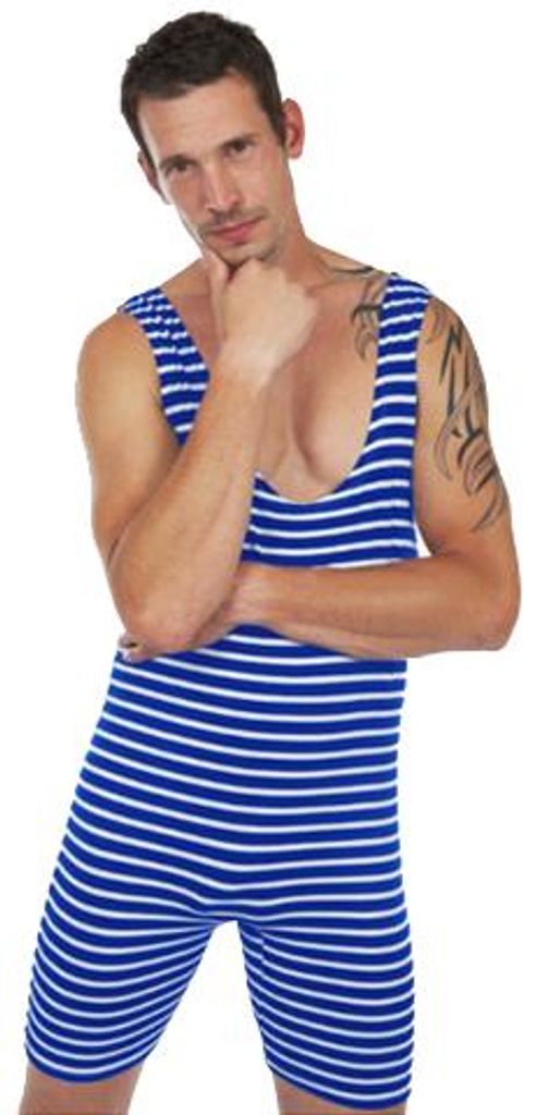 Costume Uomo Retrò Blu e Bianco - L Immagine del prodotto 