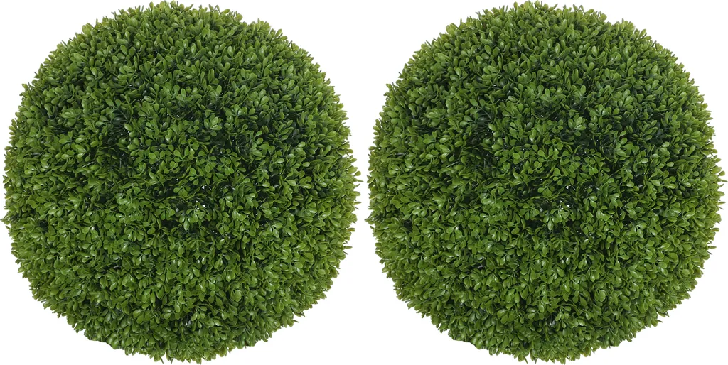 Buis Artificiel sans Entretien : Lot de 2 Boules 40 cm Vert Foncé