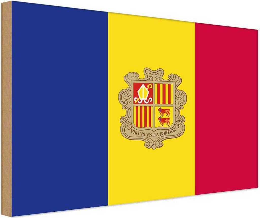 vianmo Holzschild 20x30 cm Andorras Andora Flagge Fahne Produktbild 