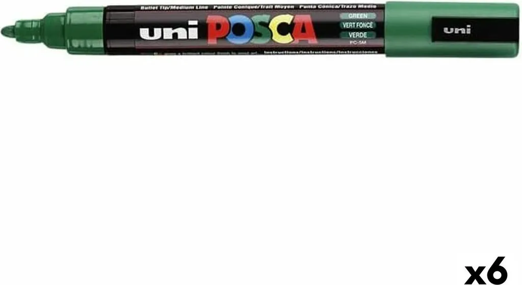 POSCA PC-5M Vert pour Dessin et Customisation sur Textile Verre et Métal