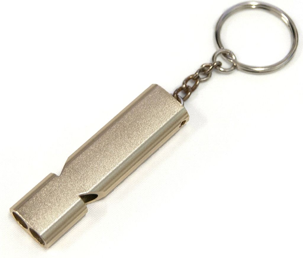 Outdoor Camping Doppelrohr Hochfrequenz Überlebenspfeife Selbstverteidigungswerkzeuge-Golden