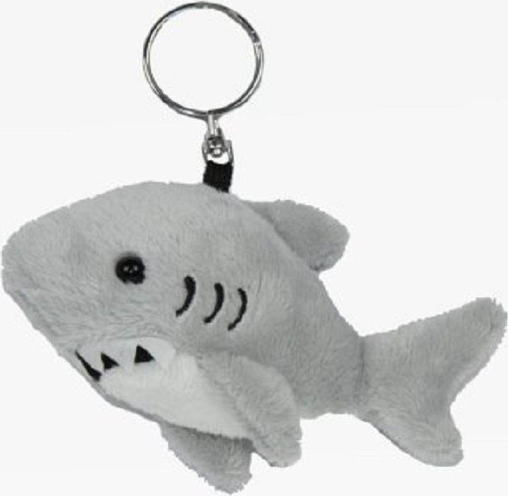Schlüsselanhänger Plüschtier Hai 12 cm, Kuscheltiere Stofftiere Schlüsselring Rucksackanhänger