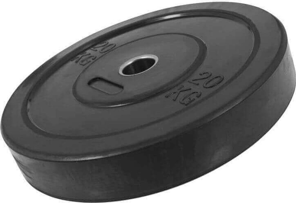 GORILLA SPORTS Olympia Hantelscheiben - 20 kg Gewichte, 50mm Bohrung, Rutschfest, Gummiert, Schwarz - Gewichtsscheiben, Bumper Plates, Olympiasch...