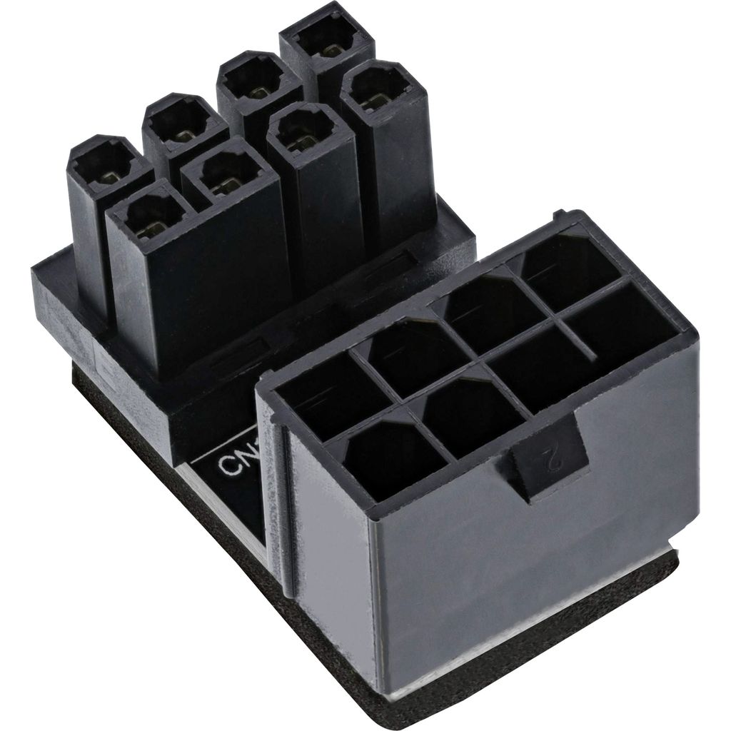 InLine Stromadapter intern, 180° ATX 8pol Stecker / Buchse (gedreht), Schwarz, 18 mm, 18 mm, 15 g, 105 mm, 65 mm