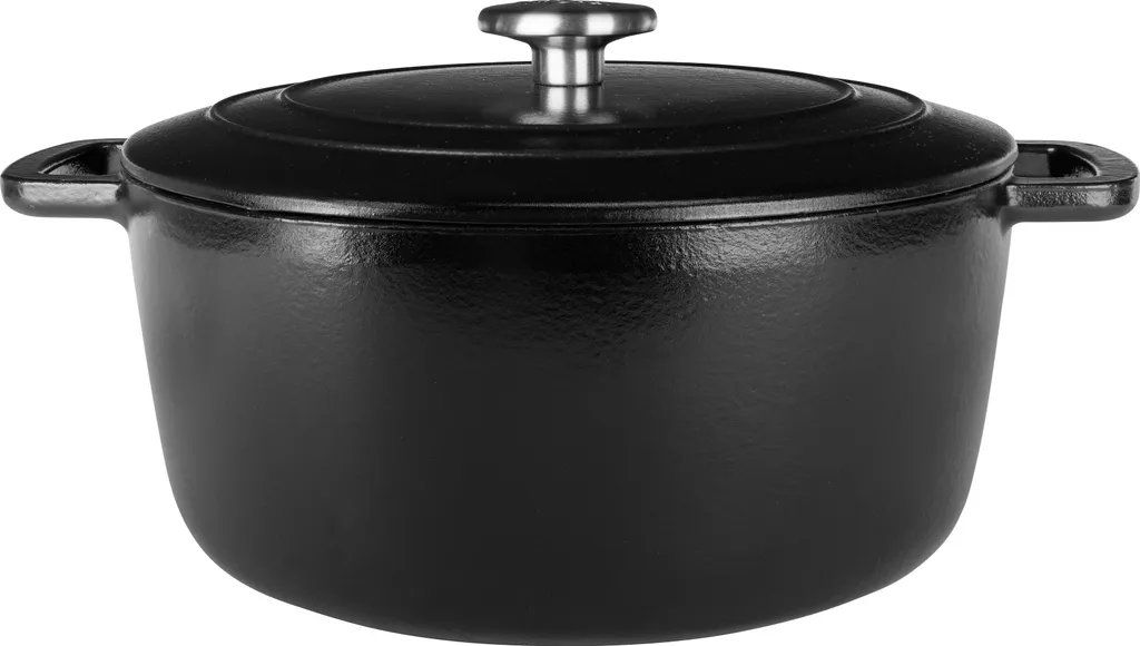 Casseruola in Ghisa Fontestic Ø 24cm 4,6L - Cocotte Professionale Nera