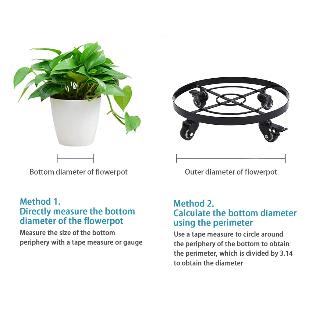 Support de pots de fleurs à freins, socle à roulettes ultra stable - 2