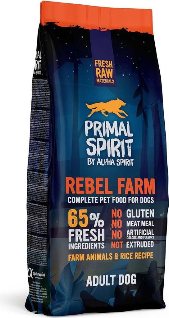 Alpha Spirit Rebel Farm Trockenfutter für Hunde, 65 % Fett, Produktbild 