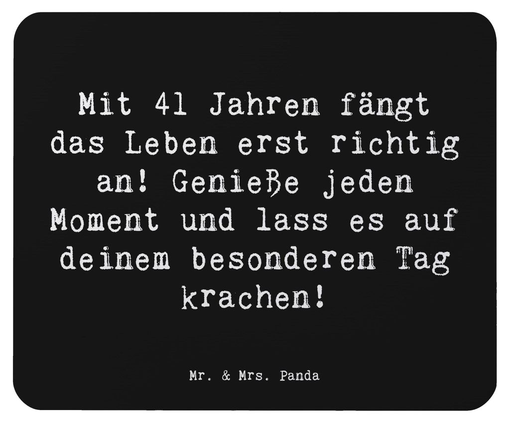 Mr. & Mrs. Panda Mousepad Spruch 41. Geburtstag - Schwarz - Geschenk, Mauspad, pc mausunterlage, Glückwunsch, Mouse Pad, Party, Lebensfreude, Lebe...