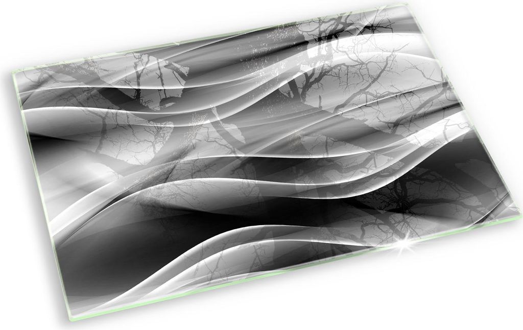 Grabkerze Untersetzer Glastafel Gummifüße Motiv - 80x52 cm - Abstraktion milder Linien