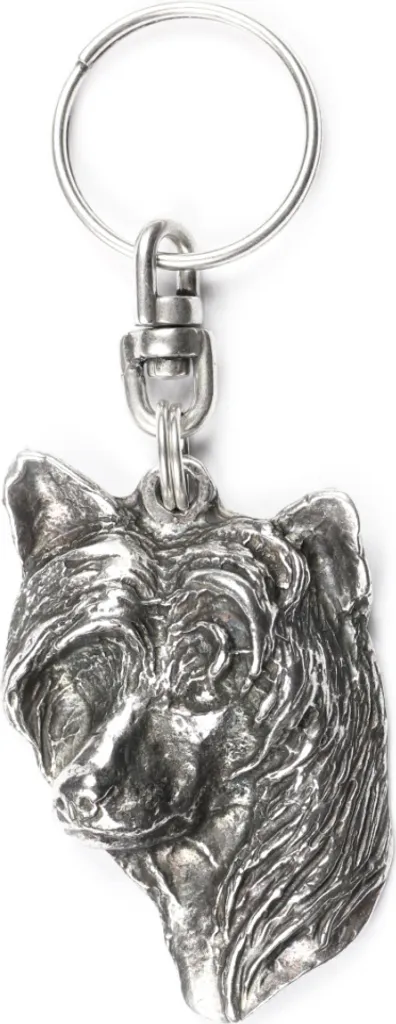 Cane a cresta cinese - Ciondolo per cane placcato in argento, ornamento per borsa, ciondolo per zaino di Art-Dog