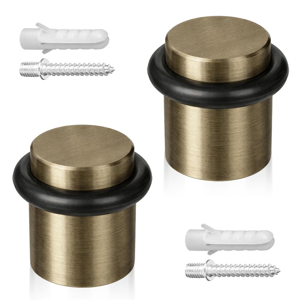 ECENCE Türstopper Boden zum Schrauben 2x Türaufhalter Edelstahl Ø20x25mm Door stopper Bronze